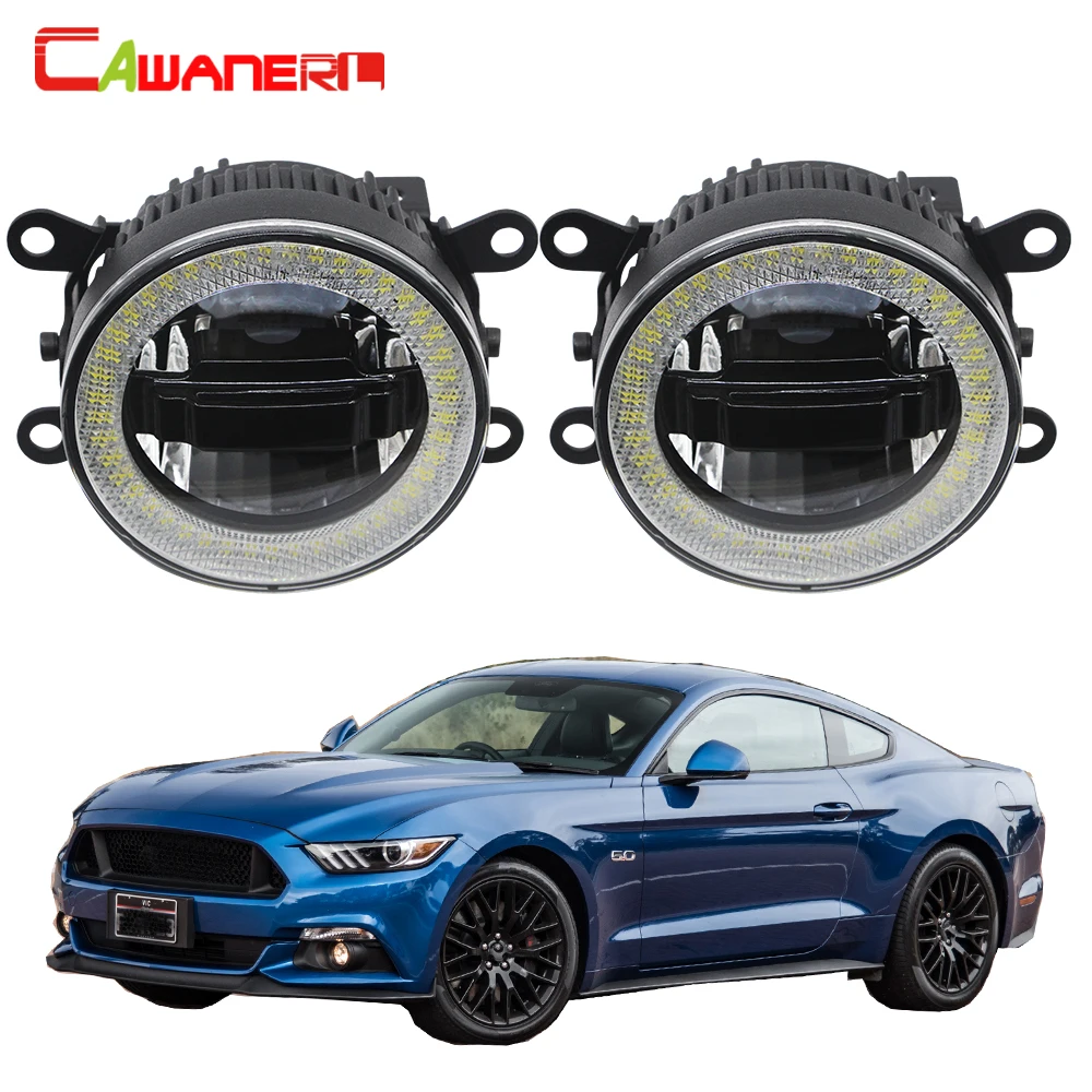 

Cawanerl For Ford Mustang 2015 2016 2017 Car LED Bulb Front Fog Light DRL Daytime Running Light Angel Eye 3000LM 12V