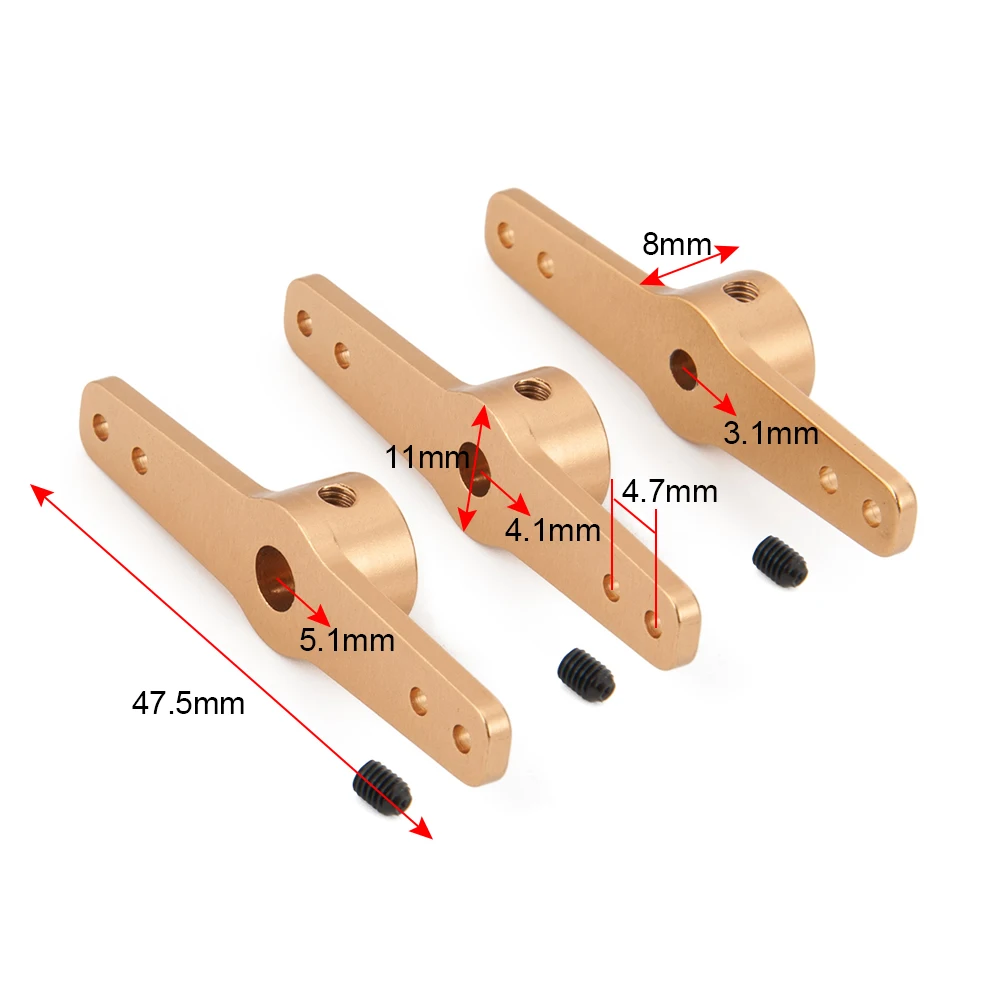 AXSPEED Metal Steering Servo Arm Single&Dual Horn Arm 3.1/4.1/5.1mm for RC Car Boat Servo Roker Arms Rudder Upgrade Parts