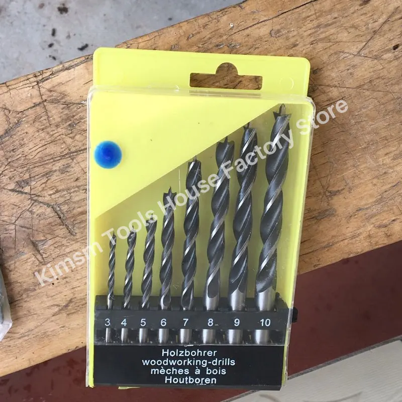 8PCS  3mm - 10mm Twist Drill Bit Set High-carbon Steel  Drill Bit Set Tools For Woodworking  Furnture Cabinet Handicraft Drills