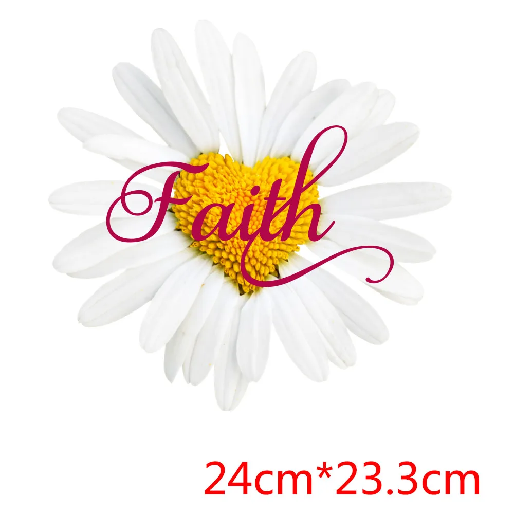 Faith Iron Ons Patch Heat Transfer Stickers Clothes Patch DIY Washable Top Iron on Patches Termoadhesivos Para Ropa Clorhing DIY