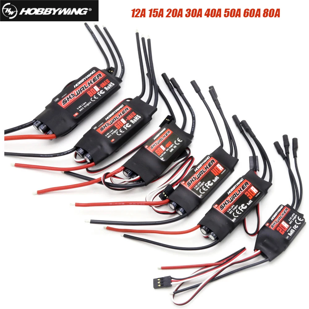 

Hobbywing Skywalker 15A 20A 30A 40A 50A 60A 80A ESC Speed Controller With UBEC For RC Airplanes Helicopter