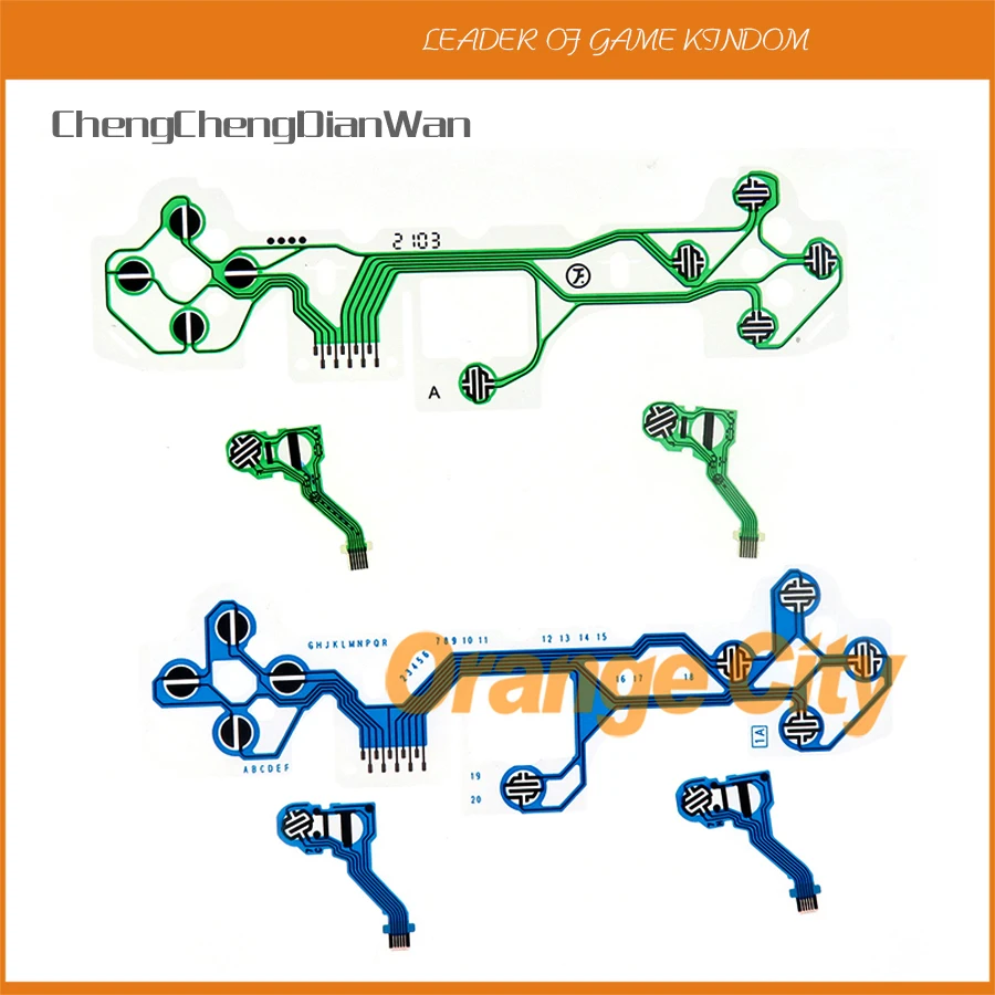 

100sets For Playstation5 PS5 V1 Original Green Blue Conductive Film LR Function Cross Key Flex Button Ribbon Cable Repair Part