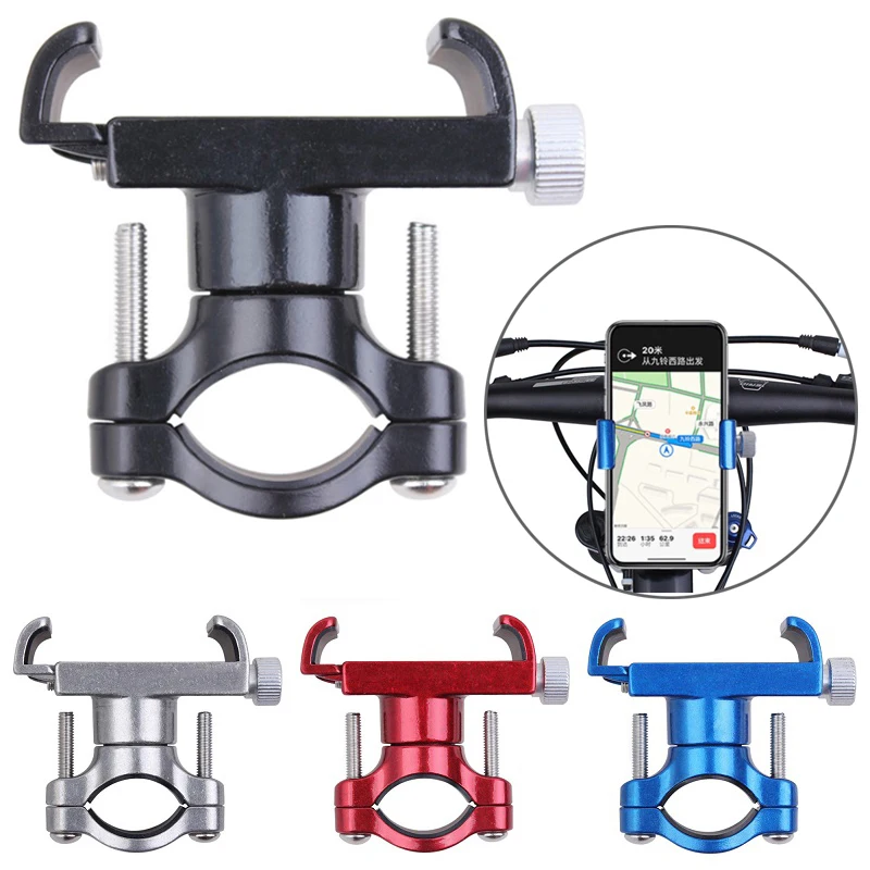 Untoom Aluminum Alloy Bike Mobile Phone Holder Motorcycle Bicycle Handlebar Phone Mount Non-Slip Cell Phone GPS Clip for Bicycle