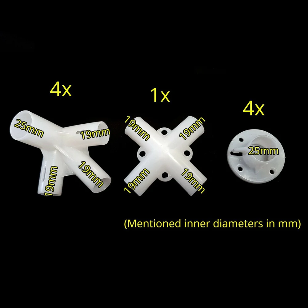 전망대 천막용 예비 부품, 3x3m, 텐트 발 코너 센터 커넥터, 25mm, 19mm, 4 개, 9 개