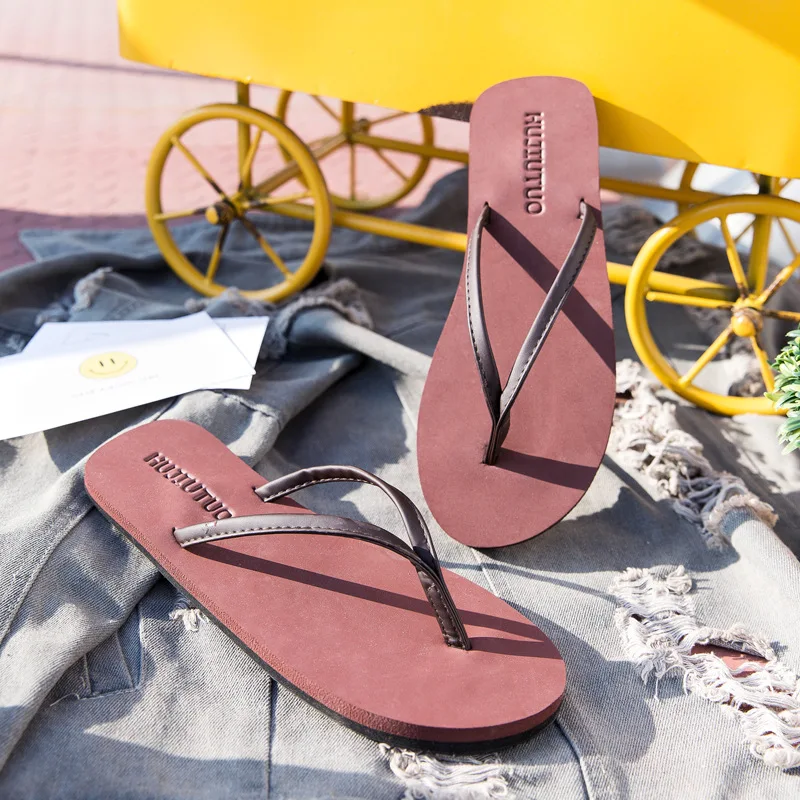 Ｗomen Flat Slippers Slip-on Summer Shoes Couples Beach Flip Flops Soft Sole Sandals Female Male Fashion Slides