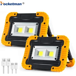 Luz de trabajo LED COB de 100W, foco recargable por USB, reflector de mano, luz de emergencia impermeable, Lámpara de trabajo para acampar