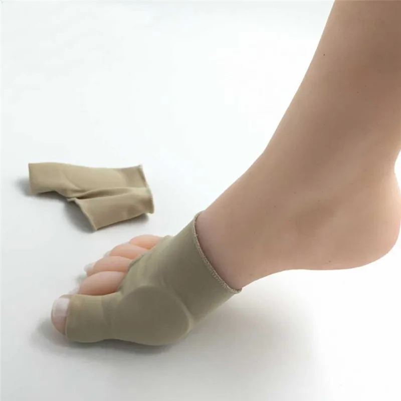 2pcs Bunion Corrector Silicone Gel Sleeve Hallux Valgus Overlapping Big Toe Orthopedic Toes Separator Pedicure Socks Foot Tool