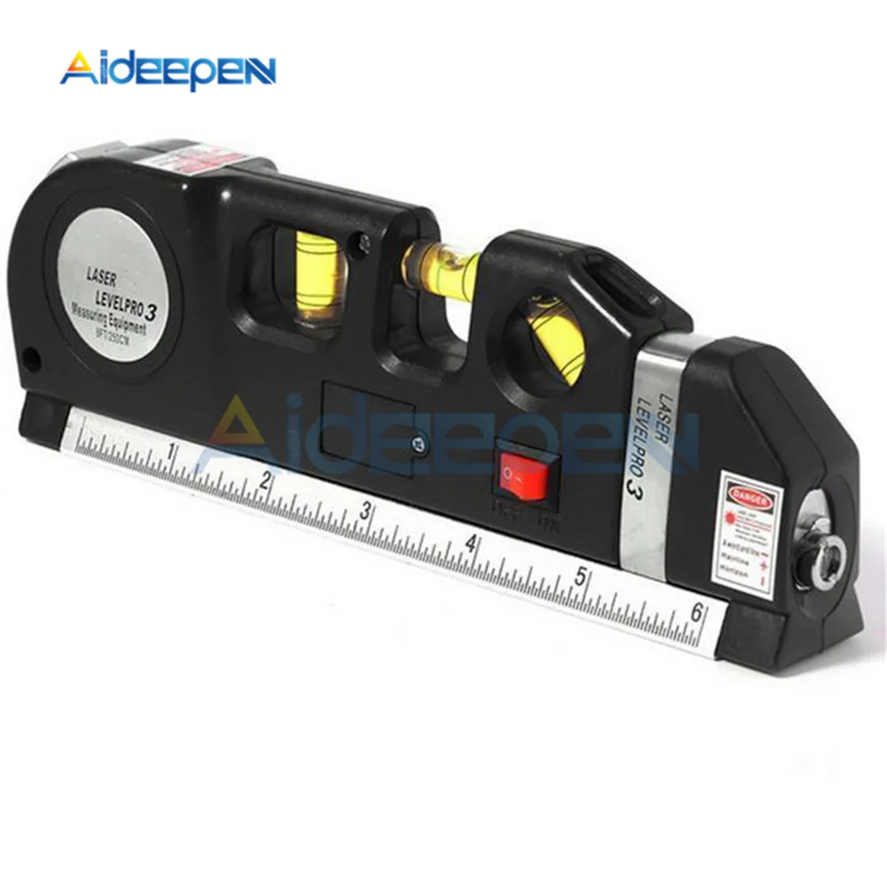 Multi Function Laser Level Cross Line Laser Tape Metric Ruler Measure Level Laser with Horizontal Vertical Measure Tape 8FT