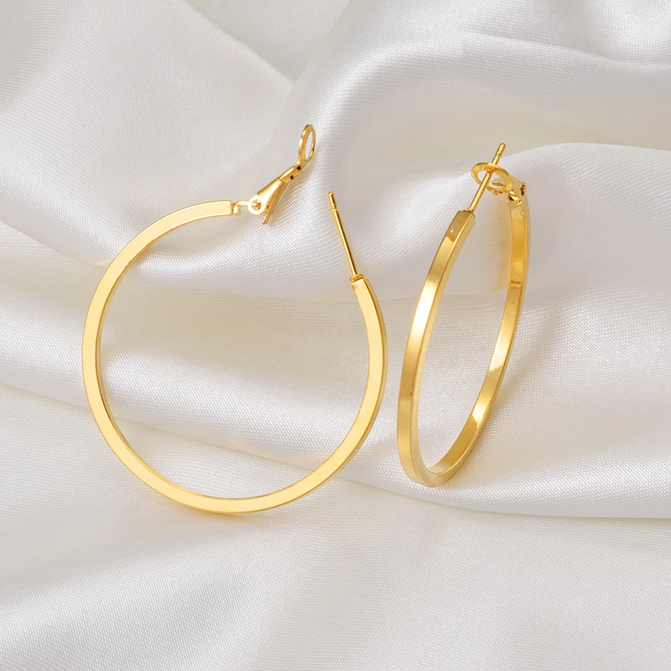 Anniyo African Hoop Earrings for Women Girls Gold Color Circle Round Earring Stud Jewelry,Nigeria,Ghana,Jamaica,Congo #128916