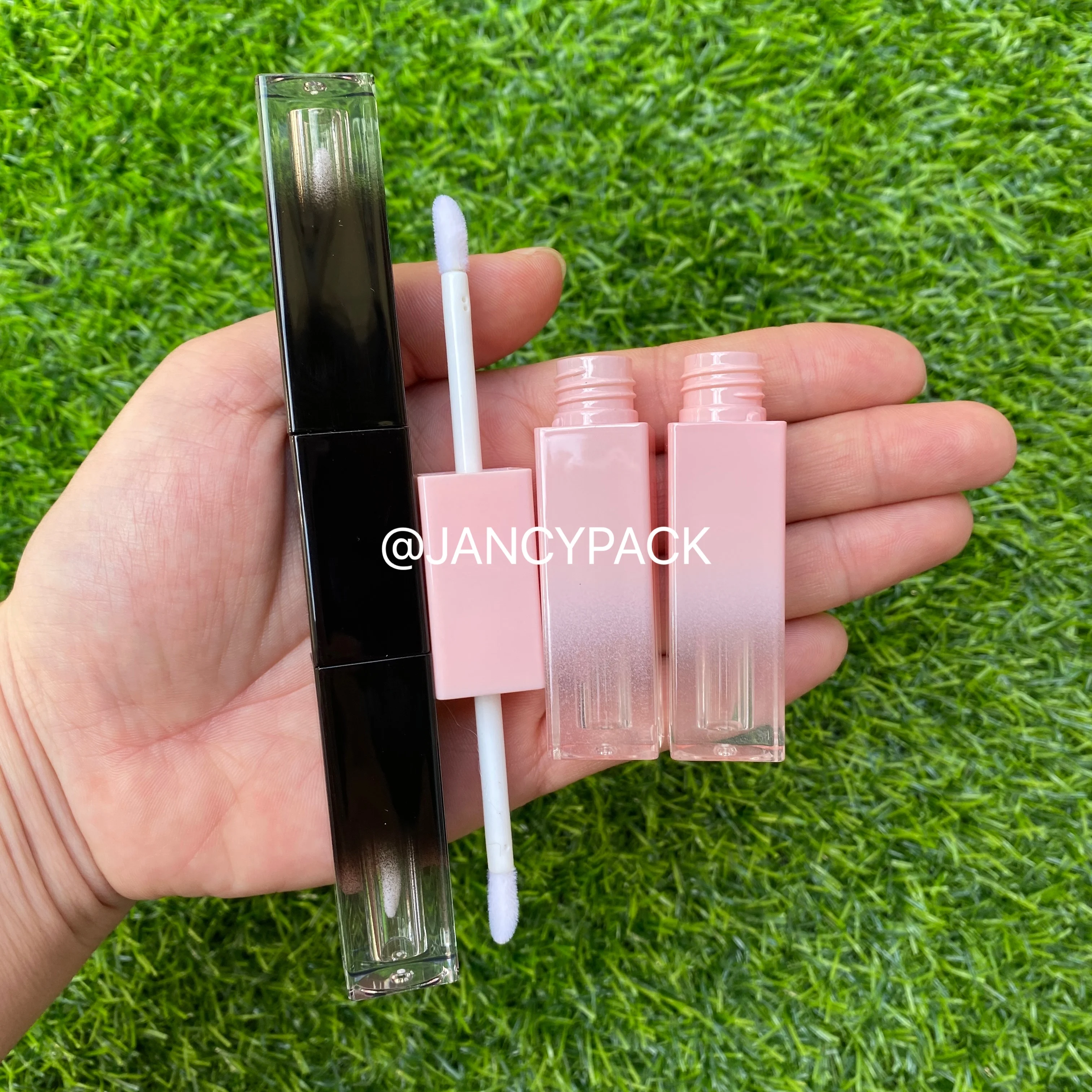 10PC Square Double End Lip Gloss Tube Gradient Black Pink Lip Balm Tube  Empty Plastic Cosmetic Lipgloss Refillable Container