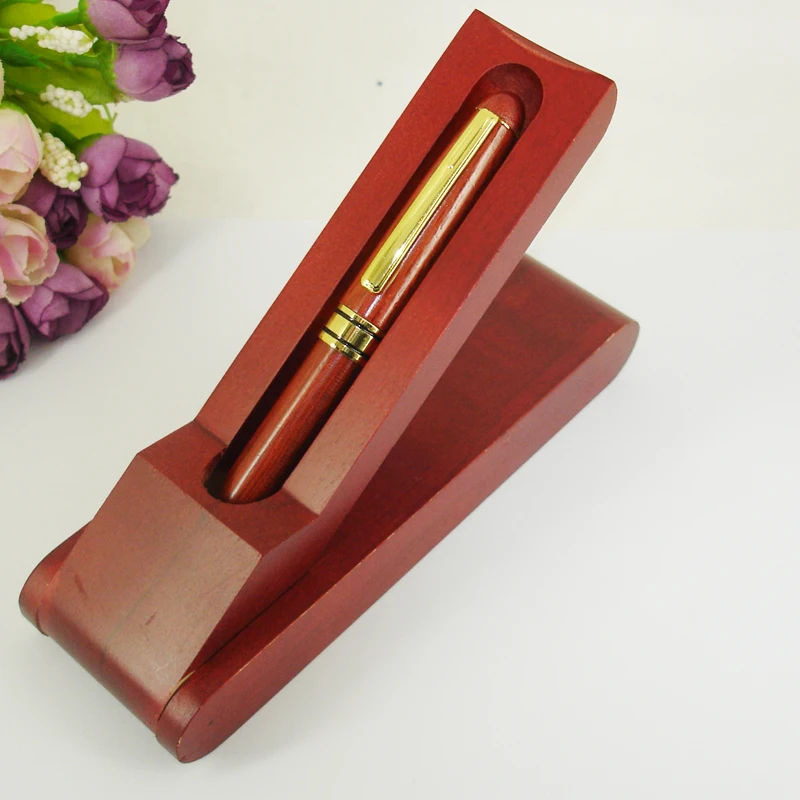 

ACMECN Wood Pen Box Sets Office Desk Decoration Writing Stationery Eco-friendly Pen Wood Craft Ballpoint Pen and Box for School