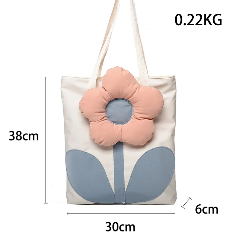 Cute shopping bag female bag personality flower wild large-capacity shopping color shoulder bag storage bag summer girl gift