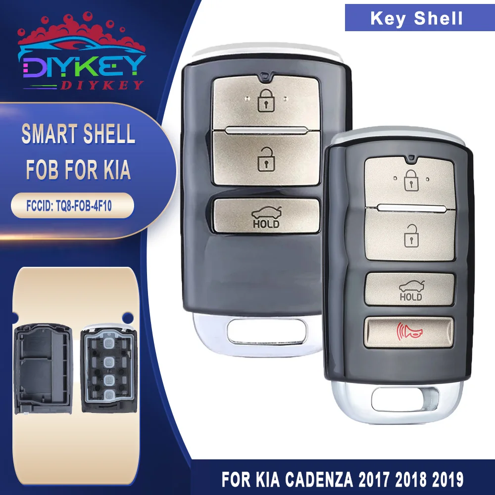 DIYKEY Smart Remote Key Shell Case 3 Button / 4 Button Fob For KIA Cadenza 2017 2018 2019