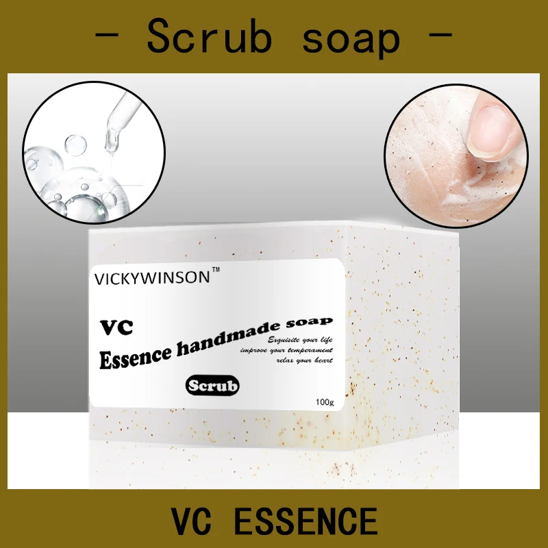 VC essence scrub soap handmade Soap 100g Amino acid soaps Whitening Face Serum Moisturizing Anti-Aging Wrinkle Lifting Firming