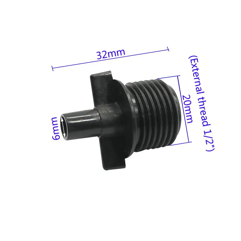 10 Pcs 1/2 male thread to 6mm inner diameter nozzle holder connections water pipe Atomizing nozzle irrigation system