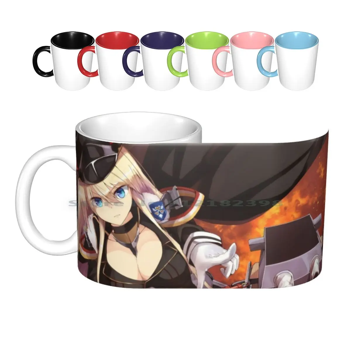 Azur Lane Bismarck Ceramic Mugs Coffee Cups Milk Tea Mug Azur Lane Akagi Kaga Takao Atago Enterprise Belfast Kantai Collection