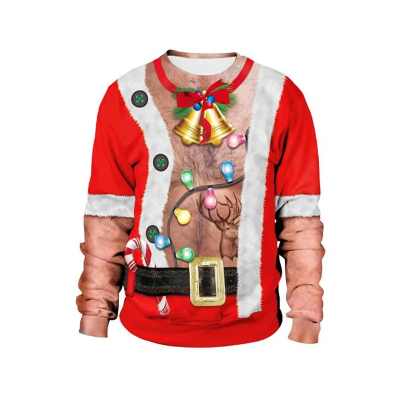 New listing Christmas Sweaters Stylish Unisex Men Women Santa Claus Ugly Christmas Sweater Novelty Sexy Retro  crew-neck hoodie