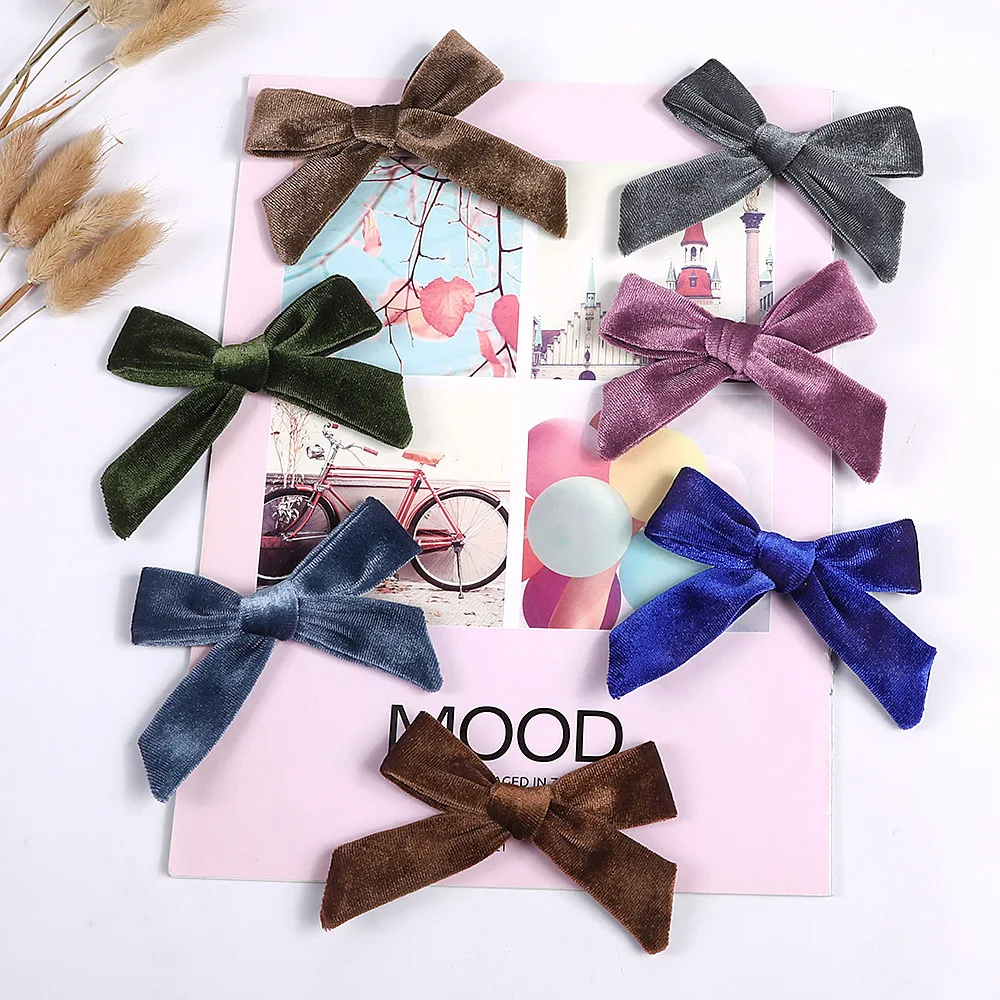 New Fashion Super soft velvet Baby bow Hairpin multicolor baby cute little butterfly Girls Barrettes Hair Accessories