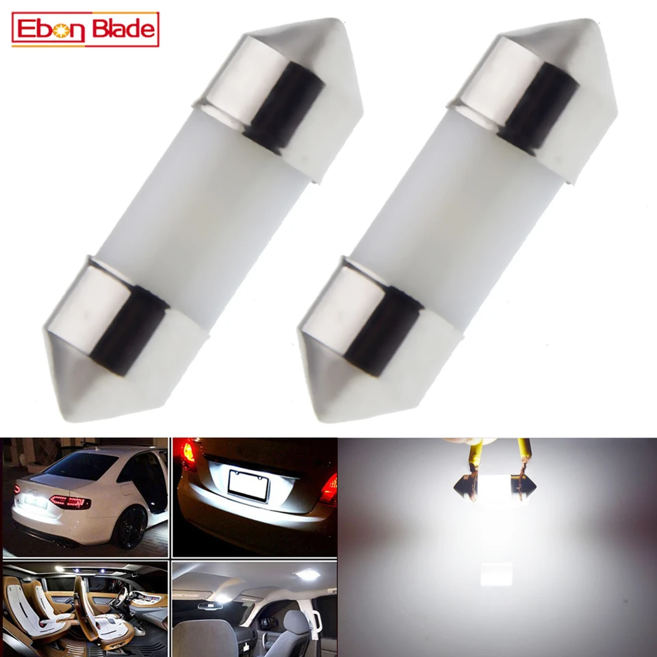 2PCS C5W 자동차 Led 28mm 29mm 3030 칩 3 SMD 6000K 전구 문 트렁크 꽃줄 돔지도 독서 번호판 램프 자동 스타일링 썸네일 7