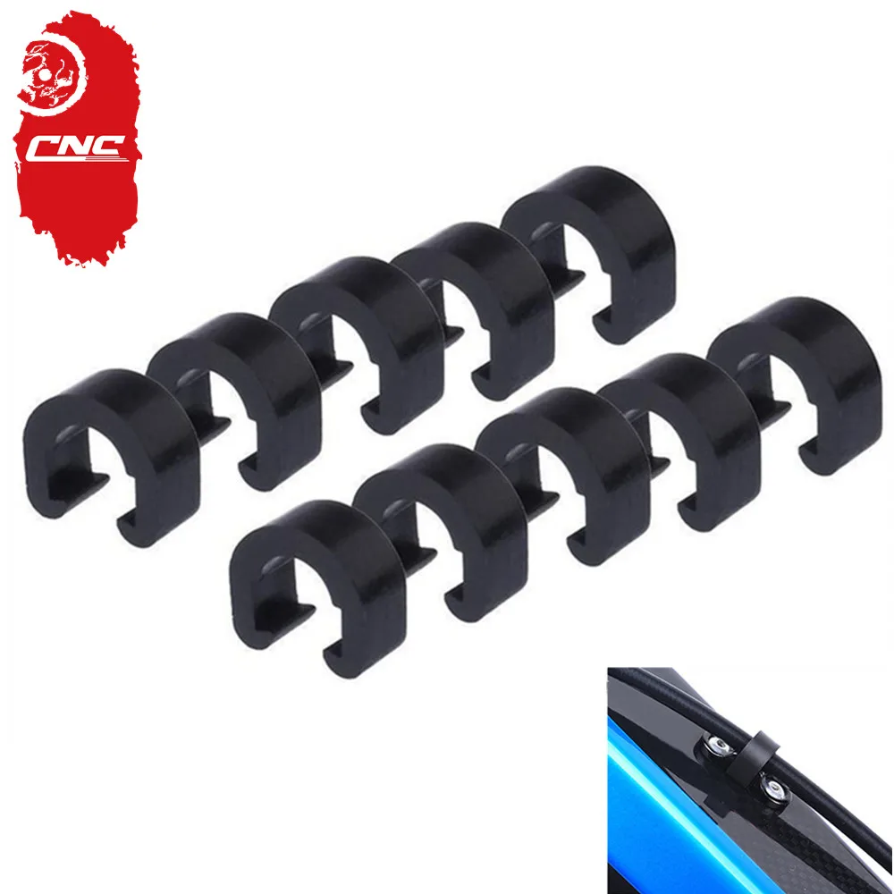 

CNC MTB Road bikes C-clamp Housing Hose Shifter Cable Guide Fixing Clamp Bike C Clips Bicycle accessories parts
