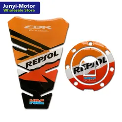 Motorcycle Chrome Decal Fuel Tank Cap Cover Sticker Pad For CBR HRC Honda CBR600RR CBR1000RR REPSOL CBR900 CBR929 CBR954 CBR250