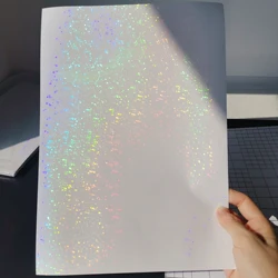 Cinta adhesiva holográfica para fotos de arena, 50 hojas de papel, estampación en caliente, tarjeta de Color para paquetes de bricolaje, 210X297 MM