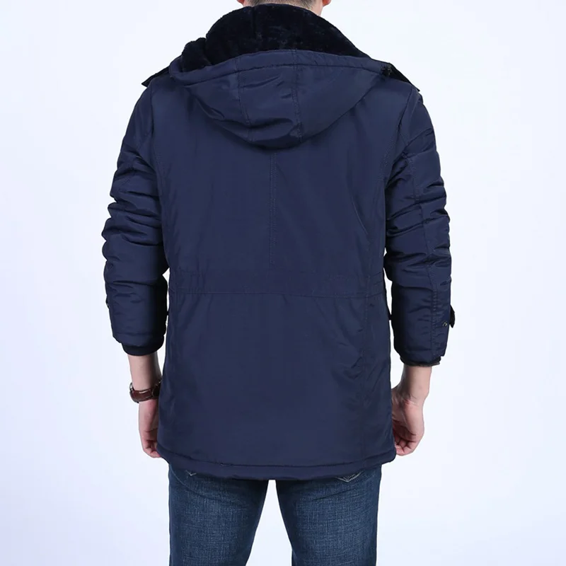 Mens แจ็คเก็ตฤดูหนาวผู้ชาย Parkas ขนแกะ Thicken เบาะ Coat ชายกลางแจ้งสบายๆ Windproof Warm Wadded Outerwear ชาย6XL