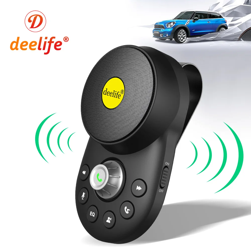 Deelife Handfree Bluetooth Receiver Bluetooth 5.0 Car Kit Speakerphone for Auto Sun Visor Speaker Phone Hands Free