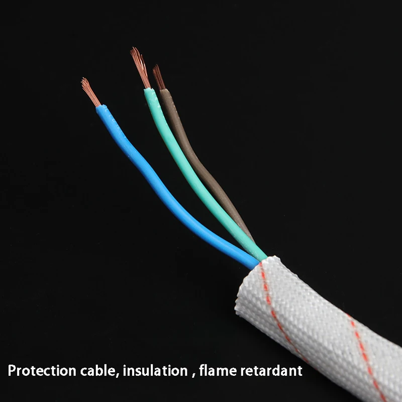 1 confezione da 5 metri tubo di cera giallo 1mm ~ 10mm guaina in fibra di vetro guaina in filo isolante ad alta temperatura tubo in fibra di vetro