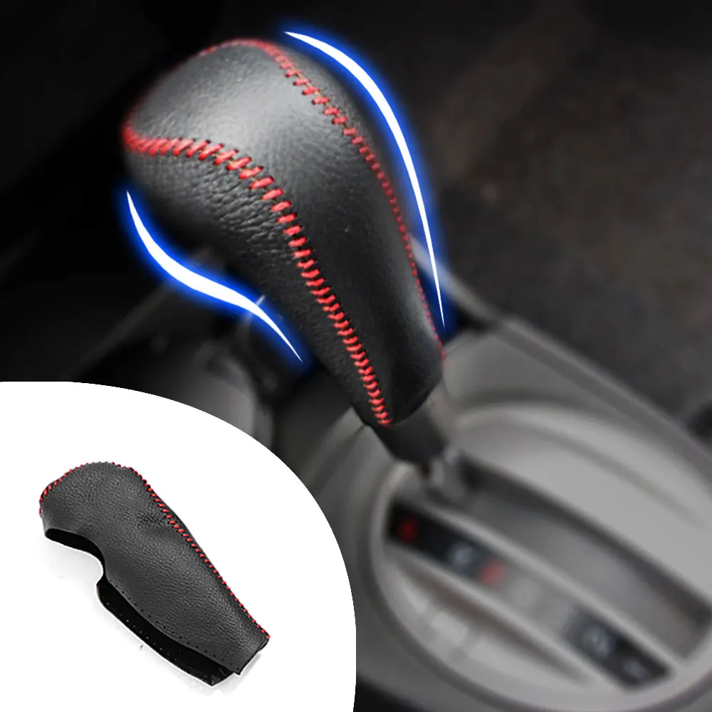 

For Honda FIT 2008 2009 2010 2011 2012 2013 AT 1pc PU Leather Hand Brake Shift Knob Cover Gear Case Car Decor Shift Knob Shell