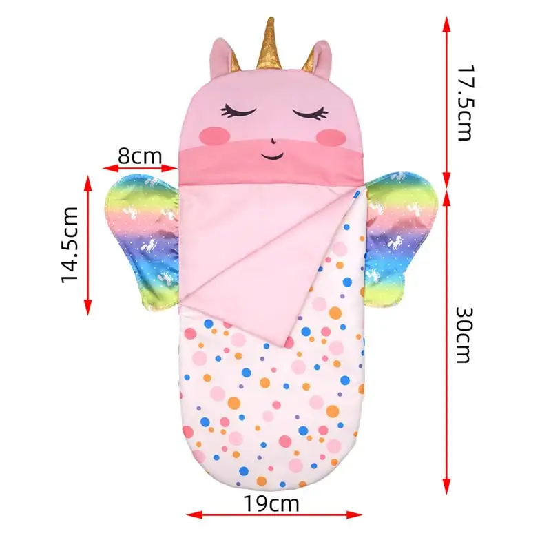 Doll Sleeping Bag for 43cm Dolls Lovely Unicorn Pillow 17-18inch Baby New Born Dolls Accessories American Girl's Birthday Gift