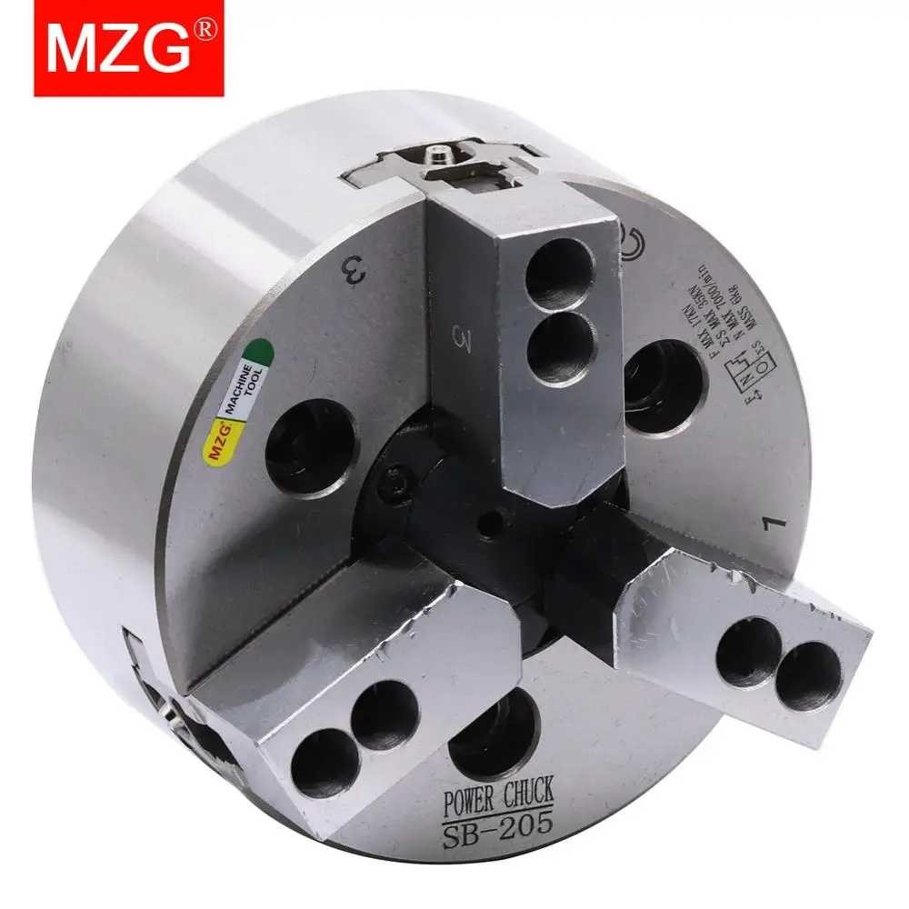 MZG SB  206 208  4 5 6 8  inch 3 Jaw Hollow Power Chuck for CNC Lathe Boring Cutting Tool Holder Hole Machining