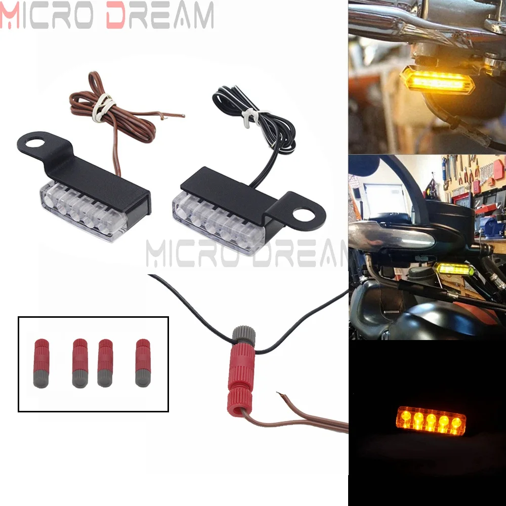 Cruiser 8mm Bolt Mini LED Turn Signal Indicators Amber Blinker Lights Flasher Lamp For Harley Honda Bobber XS650 BMW ATV Scooter