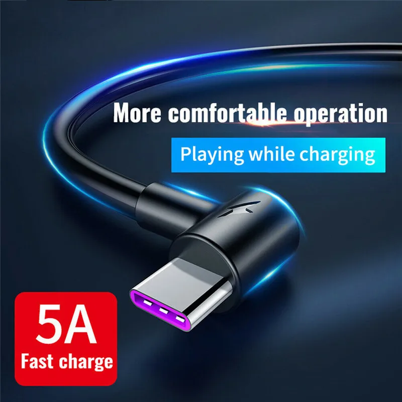 5A USB Type C Cable for Huawei P40 P30 USB C Fast Charging Type-C Cables for Samsung S10 S9 S8 Xiaomi Charger Cable