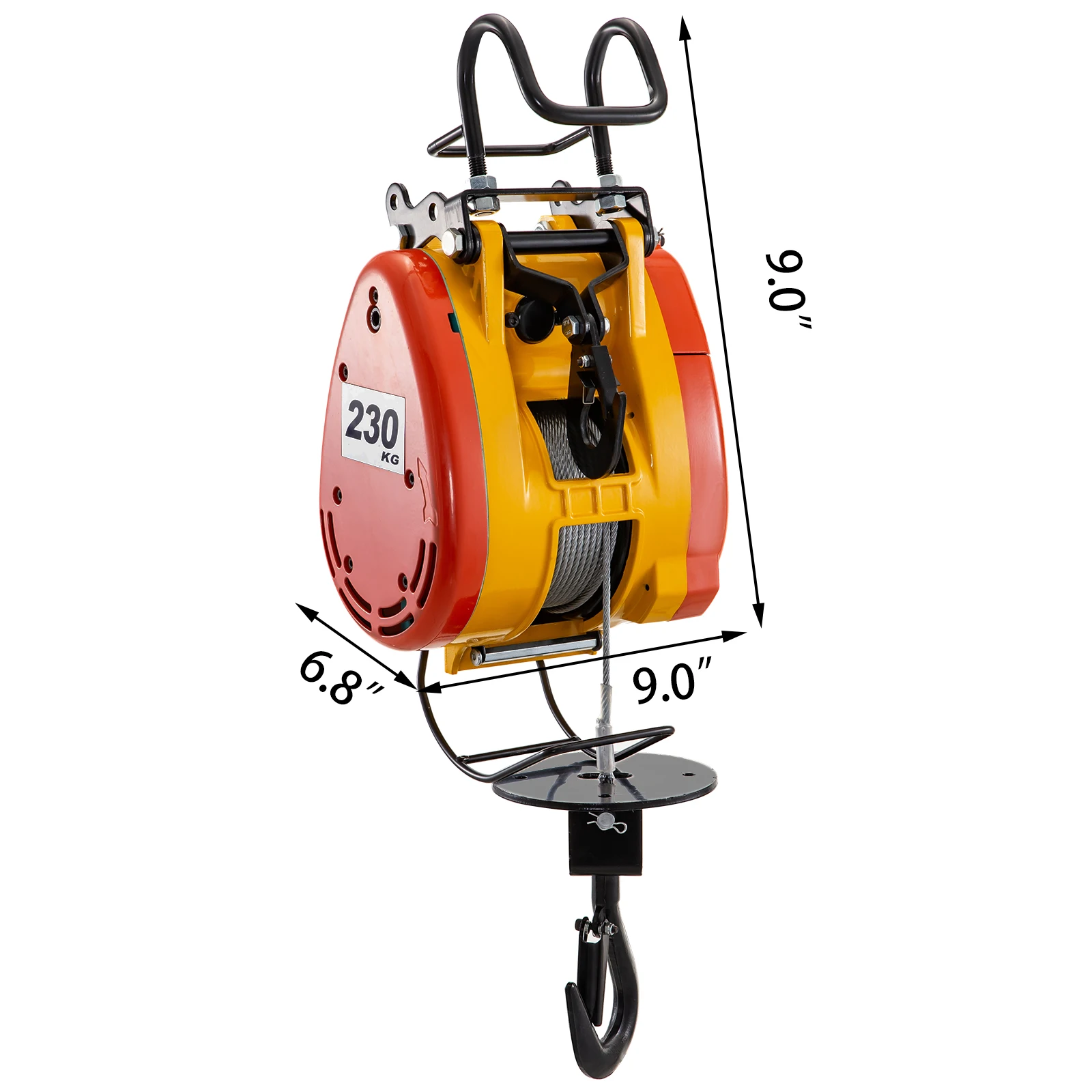 VEVOR Polipasto Eléctrico Cabrestante Eléctrico 230kg con Sistema de Tracción de Cable de 30m, Elevador Eléctrico Capacidad 507 lb/ 230 kg,