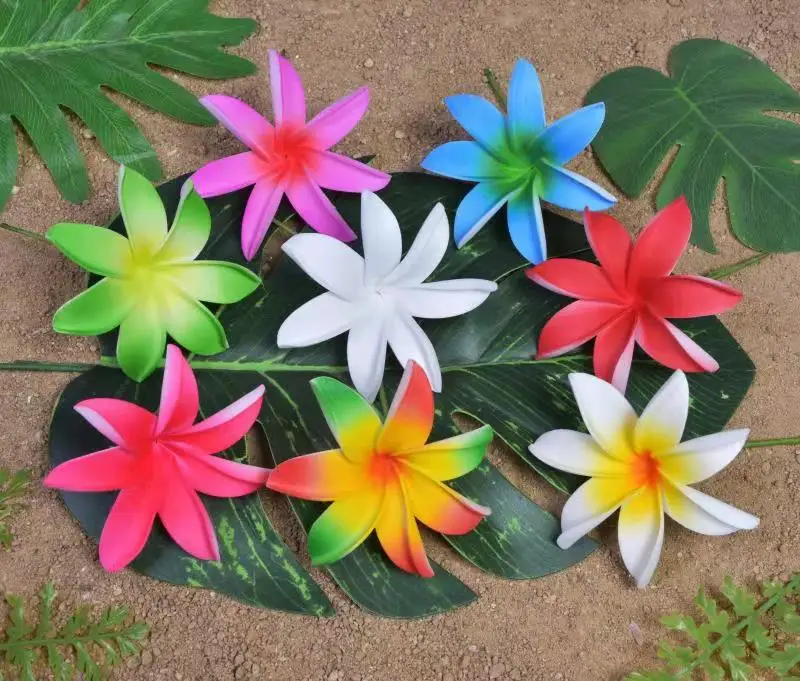 MIXED COLOR Free Shipping 80 pcs/lot F1175 8 Colors 10CM Foam Taire Hair Pick Hair Accessories Hawaii Tropical Flower Headwear