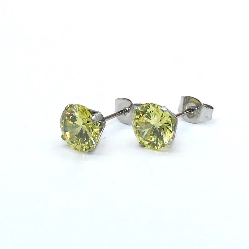 1 Paar Lemonyellow Hypoallergene Edelstahl-Ohrstecker mit AAA-Zirkonia, CZ-Knochenohrstecker-Set für Damen und Herren, 2-8 mm – Detail 19