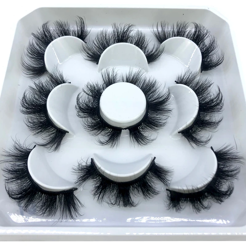 5 Paar flauschige Wimpern 8–25 mm 3D-Nerzwimpern lange dicke natürliche falsche Wimpern Großhandel Wimpern Anbieter Make-up Nerzwimpern – Detail 3