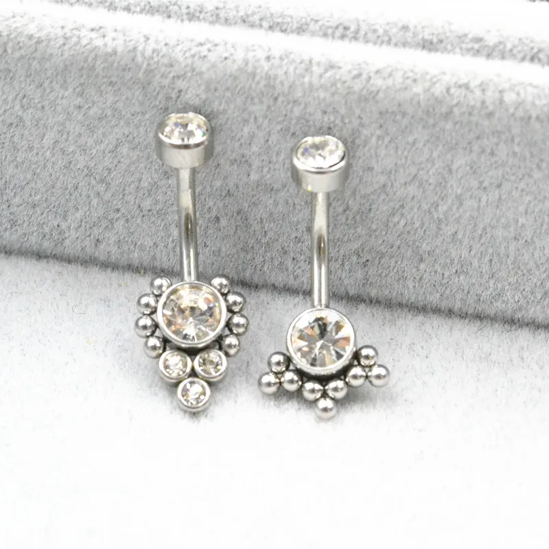 

50PCS 14G Navel Belly Ring Button Bar Ball Gems Navel Rings Body Piercing Jewelry 14G Stainless Steel Women Body Jewelry