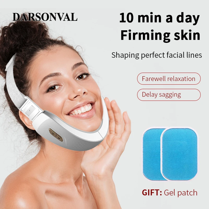 DARSONVAL Electric V-Slimming Face Lift Up Belt Lifting Tight Thin Double Chin EMS Micro Current Facial Massager Slimming Beauty