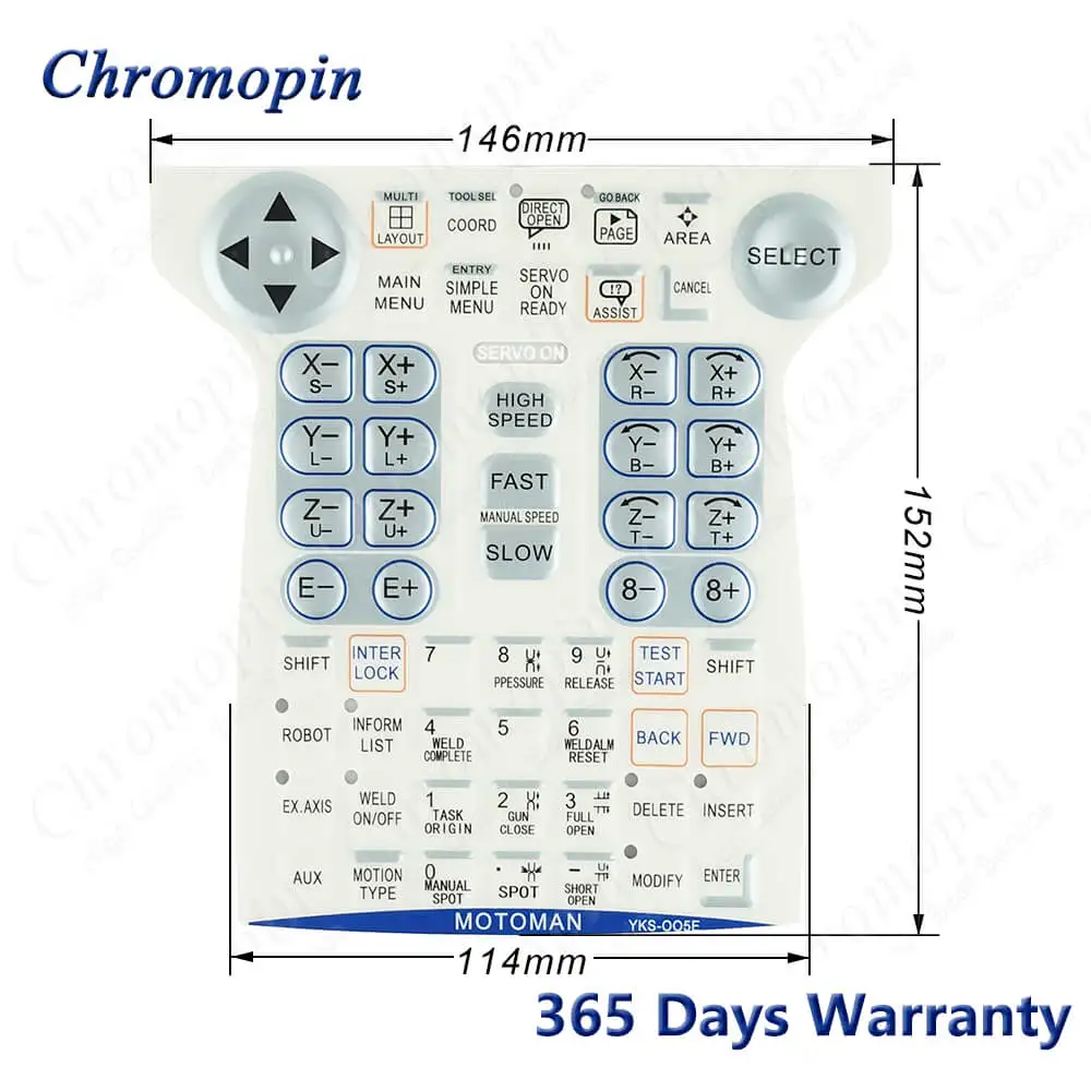 YKS-005E Membrane Film for Yaskawa MOTOMAN DX100 Robot Teach Pendant YKS-005E Membrane Overlay Foil