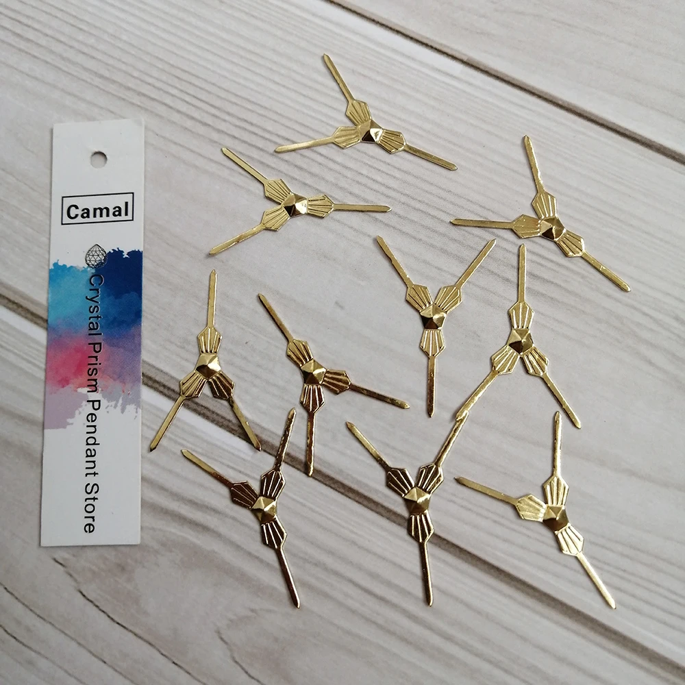 camal 100 pecas 29 mm gancho de metal banhado a ouro triangulo gravata borboleta pinos prismas de cristal contas conectores peca da lampada lustre 01