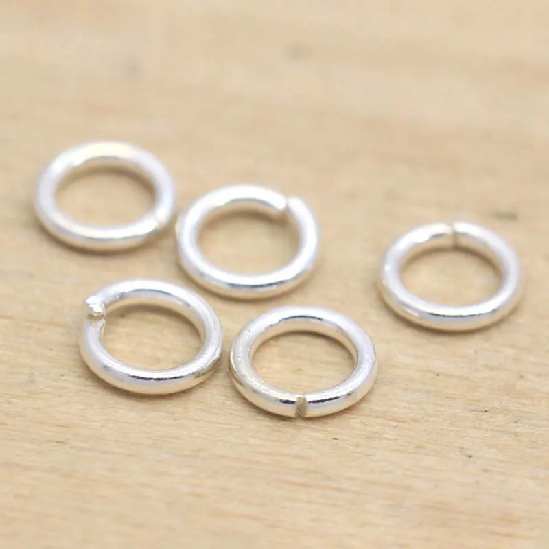 20pcs Genuine Real Pure Solid 925 Sterling Silver Open Jump Rings Split Ring Connector for Key Chains Jewelry Making Findings