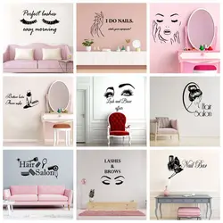 Cartoon Beauty salon Home Decorations Pvc Decal For Home Decor Living Room Bedroom Background Wall Art Decal Drop Shipping