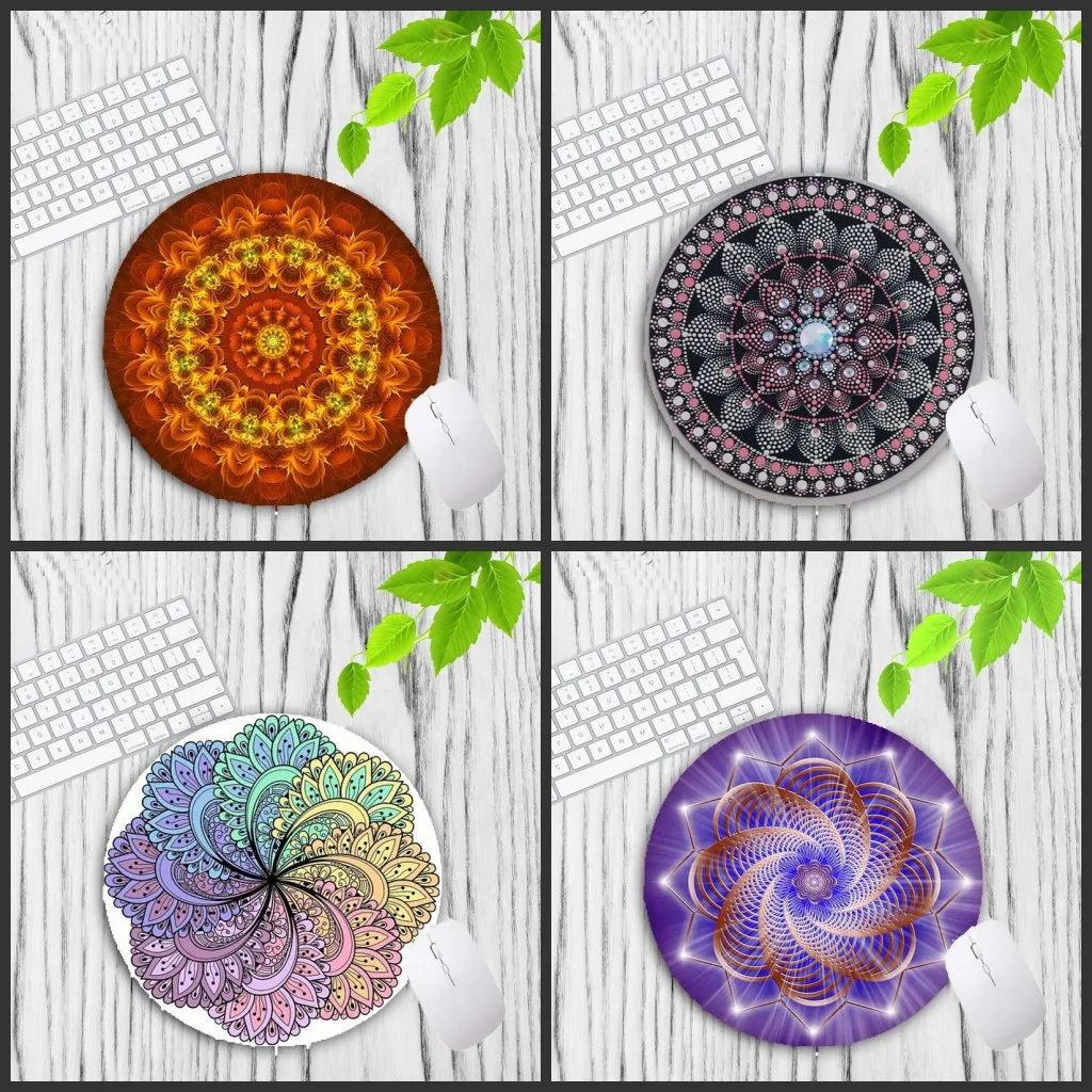XGZ ART Promotion Mandala Flower Gaming Player Speed Waterproof Round Mouse Pad Computer Mats Gamer Size 20*20cm Mousepad Small