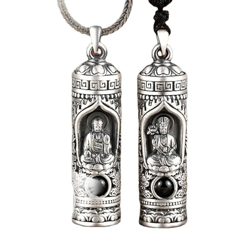 Handmade Necklace Nepal Buddhist Buddha Pendant Necklace Eight Guardian God Projection Pendant Necklace Men\'s and Women\'s Jewelr