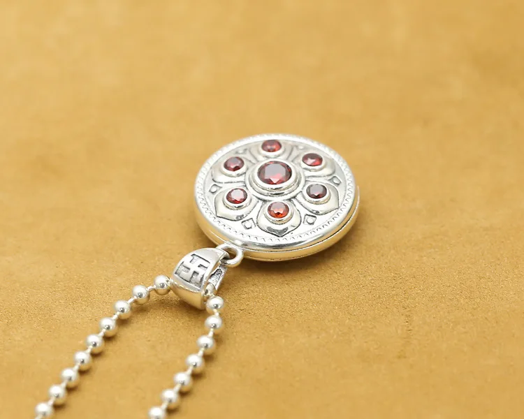 S925 sterling silver necklace male retro Thai silver pendant female sweater chain pendant