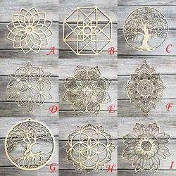 Flower of Life Energy Mat Wood Slice Base of Purification Crystals Healing Disc for Home Wall Decor  Sacred Geometry Ornaments