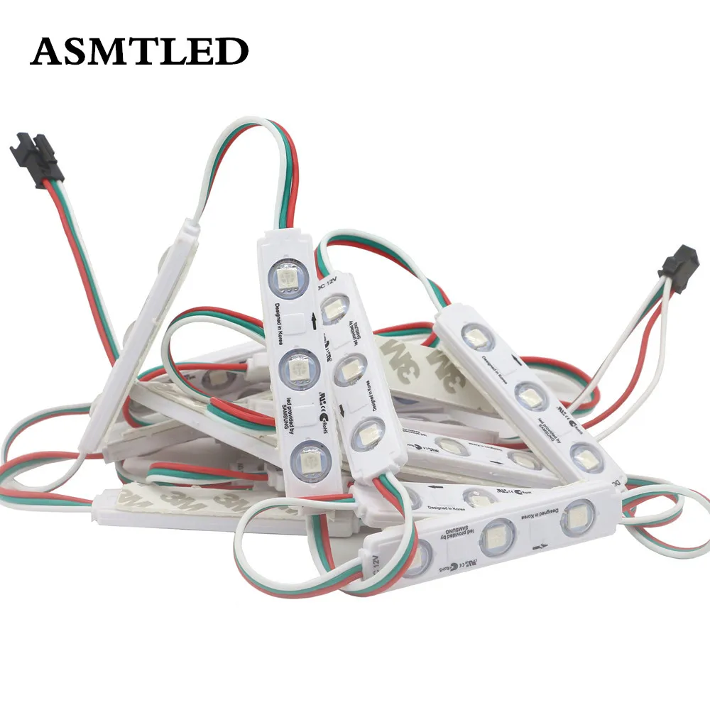DC12V Smd 5050 Rgb Led Module WS2811 Pixel Digitale Full Color Injectie Led Module Waterdicht Teken Winkel Banner Doosletters