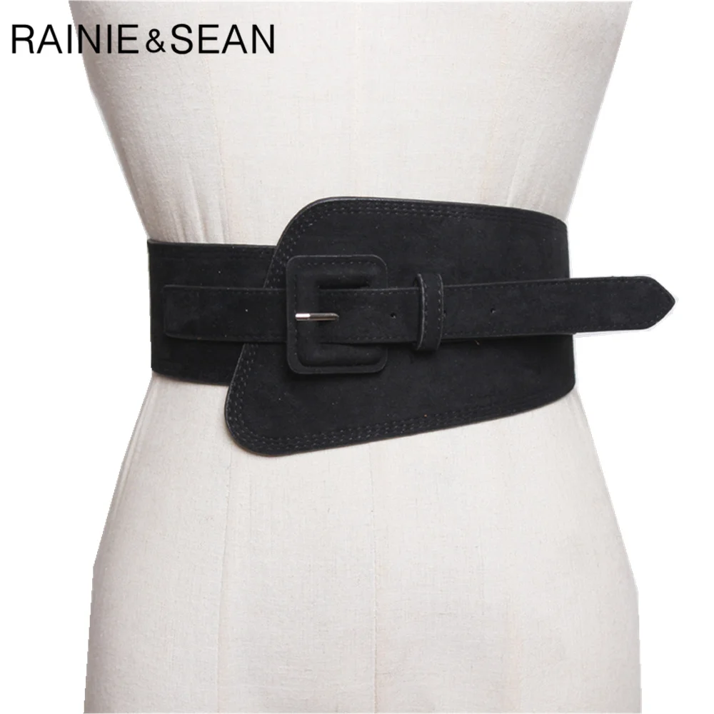 RAINIE SEAN Yellow Wide Belt Women Cummerbunds Ladies Designer Belt for Dress Vintage 2024 New Arrival Female Waist Belt Corset